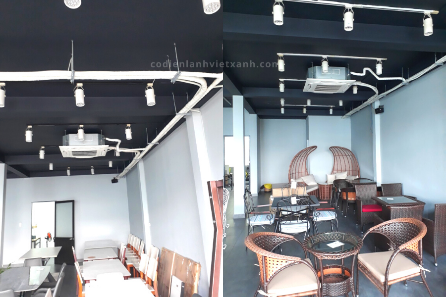 Thi công lắp đặt máy lạnh cassette âm trần Daikin cho siêu thị nội thất