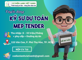 TUYỂN DỤNG KỸ SƯ DỰ TOÁN CƠ ĐIỆN 
