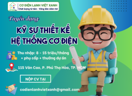 TUYỂN DỤNG KỸ SƯ THIẾT KẾ CƠ ĐIỆN TẠI TP. HCM